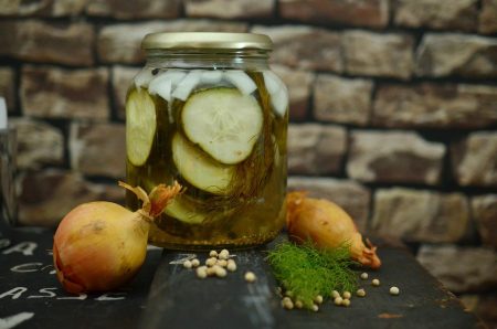 A Pickle Jar with Cucumbers