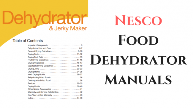 Nesco Food Dehydrator Manuals [All Models]
