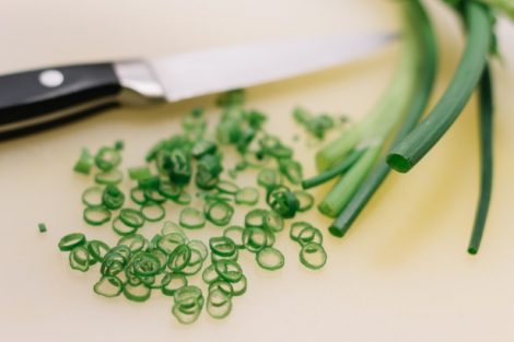 Slices of green onions